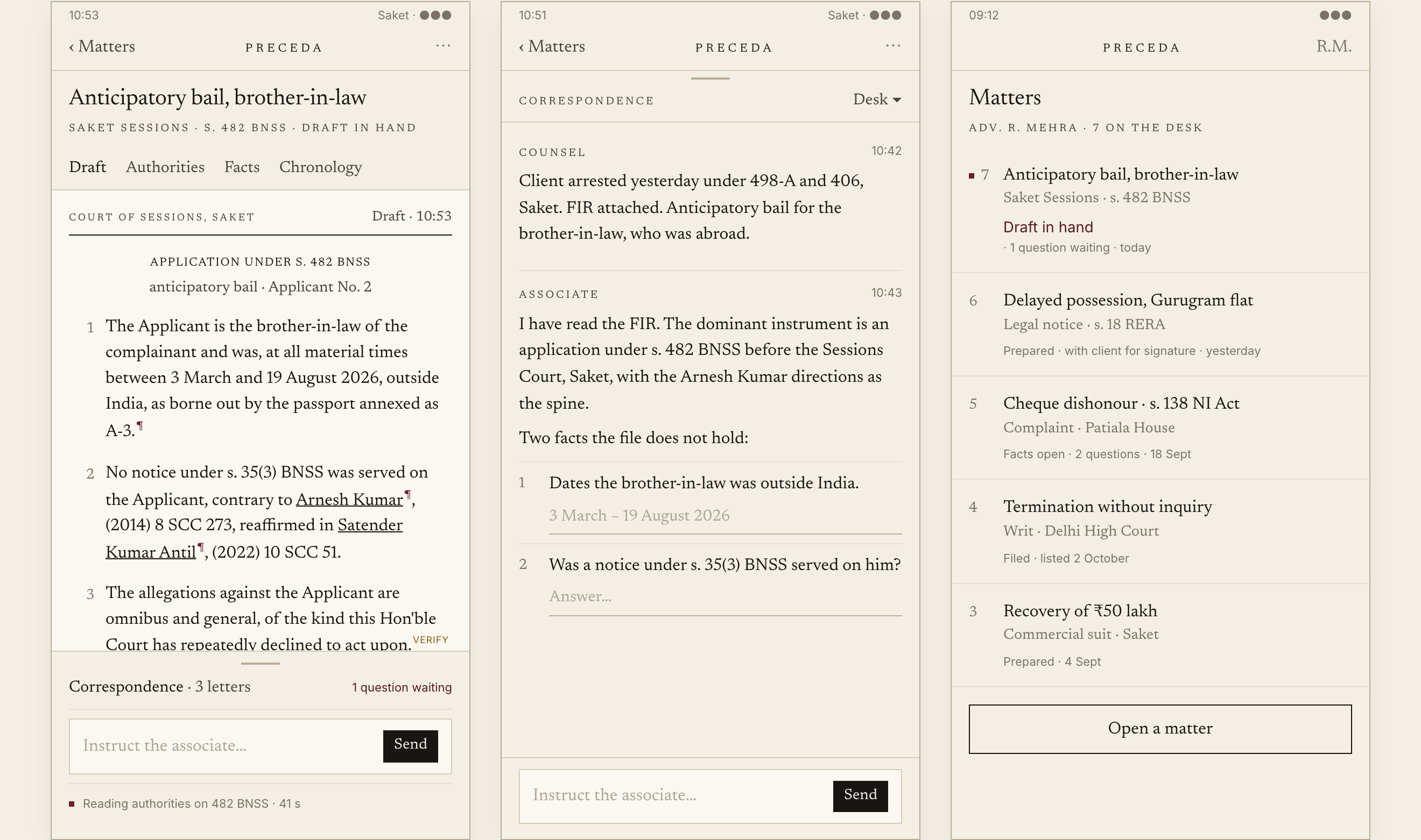 Mobile: desk, correspondence sheet, register