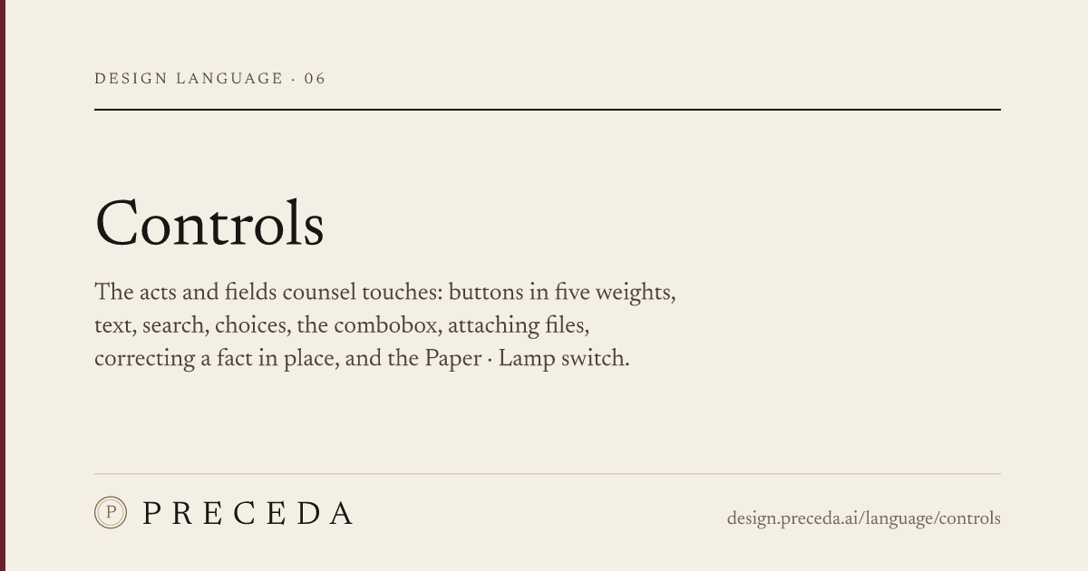 Preview card: Design language 06, Controls.